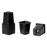 7cm Black Square Pots (x15)