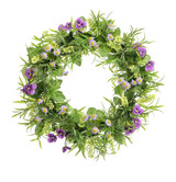 Purple Pansy/Daisy Wreath (30cm)