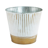Whitewash Zinc Bucket with Copper Base (14.5cm)
