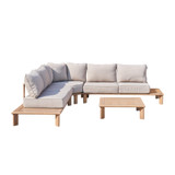 Mixed Beige Outdoor Corner Sofa Set & Table
