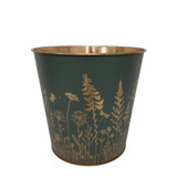 Dark Green Wild Flowers Zinc Pot