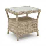 5 Piece Beige Recliner Outdoor Rattan Chair & Table Set