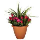 Pink Yukka Impatiens Patio Planter 