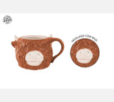 Brown Highland Cow Shape Mug