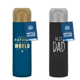 Fathers Day Foil Metal Flask 500ml (Assorted)