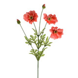 Coral Olivia Poppy Spray (75cm)