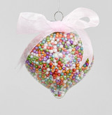 Glass Onion Hanging Decoration with Beads (9cm)