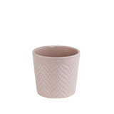 Gloss Pink Ceramic Block Pattern Pot (10cm)