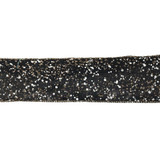 Black Double Wired Ribbon with White & Gold Glitter (63mm x 9.1m)