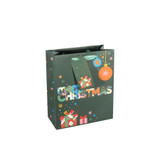 Merry Christmas Baubles & Presents Medium Gift Bag with Tag (25cm)