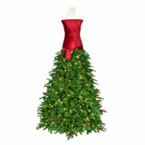 Juno Mannequin Christmas Tree Red Berries & Cones & Lights - 6.5ft
