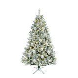 Kaprun Lightly Frosted & Glitter Pre Lit Christmas Tree (1729 Tips) (8ft)