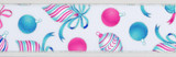 Pastel Pink & Blue Bauble & Bows Ribbon (63mm x 9.1m)