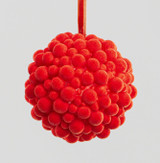 Orange Fabric Cluster Ball Bauble (10cm)