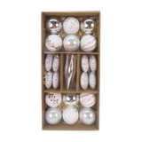 White & Silver Assorted Christmas Bauble Set