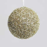 Champagne Tinsel Christmas Bauble (12cm)