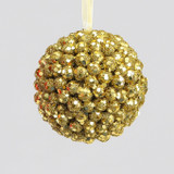 Gold Beaded Bobbly Bauble Decoration (10cm)