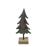 Green Felt Tree on Wooden Base (20cm)