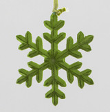 Moss Green Felt Snowflake Hanging Decoration (15cm)