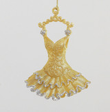 Gold Glitter Festive Ballet Tutu Dress Hanging Decoration