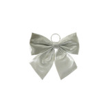 Silver Satin Bow (34cm)