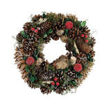 Bird Cones & Red Frosted Apples Wreath (36cm)