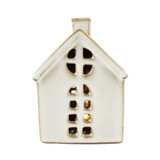 White Stoneware House Ornament (11cm)