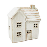 White Stoneware Cottage Ornament (H12cm)