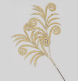 Champagne Glittered Peacock Fern Spray Pick (68cm)