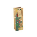 Reindeer Kraft Bottle Bag