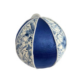 Blue & White Delftware Stripe Bauble (10cm)