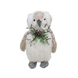 Grey Textured Standing Penguin with Earmuffs (21cm)