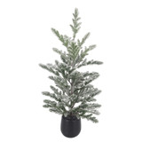Green Snowy Pine Tree in Black Pot (58cm)