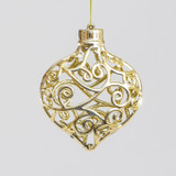 Champagne Swirl & Scroll See-Through Drop Bauble (12cm)