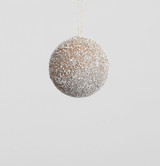 Brown Textured & Frosted Bauble (8cm)