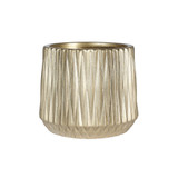 Gold Geometric Textured Orchid Ceramic Pot (10cm H)
