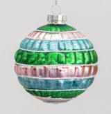 Multi Coloured Textured Glass Bauble (8cm)