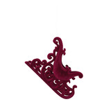 Burgundy Flocked Sledge Hanging Decoration (12.5cm)