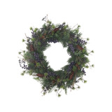 Black Green Pinecone & Berry Wreath (60cm)