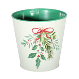 Cream Holly Spray Metal Planter (16cm)