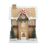 Light Up Gingerbread House with Two Trees (15.5cm)