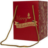 Hand Tie Gift Bag (Tall) - Jolly Holly "Merry Christmas"