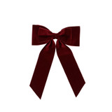 Burgundy Velvet Bow on Clip (32cm)
