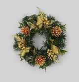 Gold Glitter Star & Pine Cone Candle Ring (3 Inch)