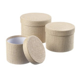 Natural Textured Material Symphony Hat Boxes (Set of 3)