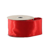 Red Shine Wired Edge Ribbon (63mm)