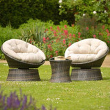  Luxury Rattan Swivel Chair Set - Discontinued