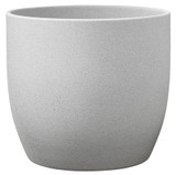 Basel Stone Ceramic Pot Light Grey (16cm)