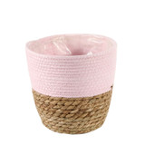 Two Tone Seagrass and Pink Basket (19cm)