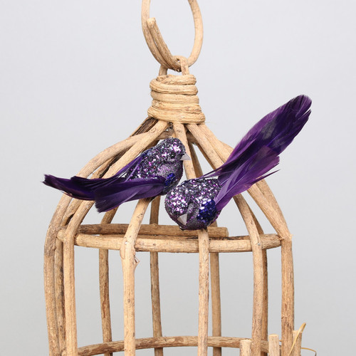 Purple Glitter Bird with clip  Purple Glitter Bird with clip